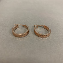 Load image into Gallery viewer, Italian Rose Gold Plated Sterling Sparkle Hoop Earrings (1&quot;)
