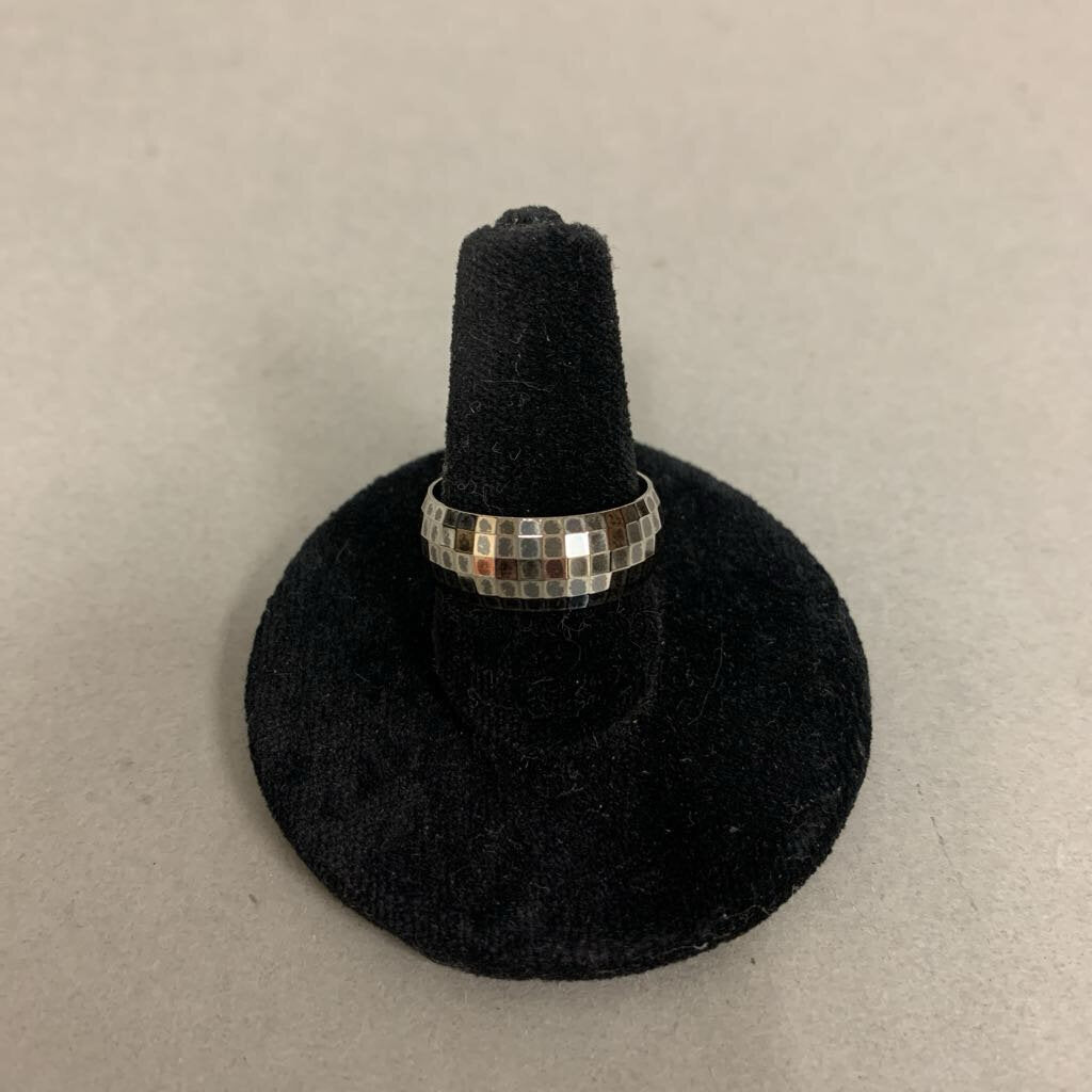 Milor Sterling Faceted Band Ring sz 7