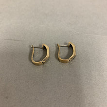 Load image into Gallery viewer, Gold Plated Sterling Cubic Zirconia Hinged Hoop Earrings (0.75")
