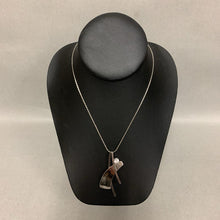 Load image into Gallery viewer, Howard's SIlvertone Cubic Zirconia Modern Pendant on 20" Chain
