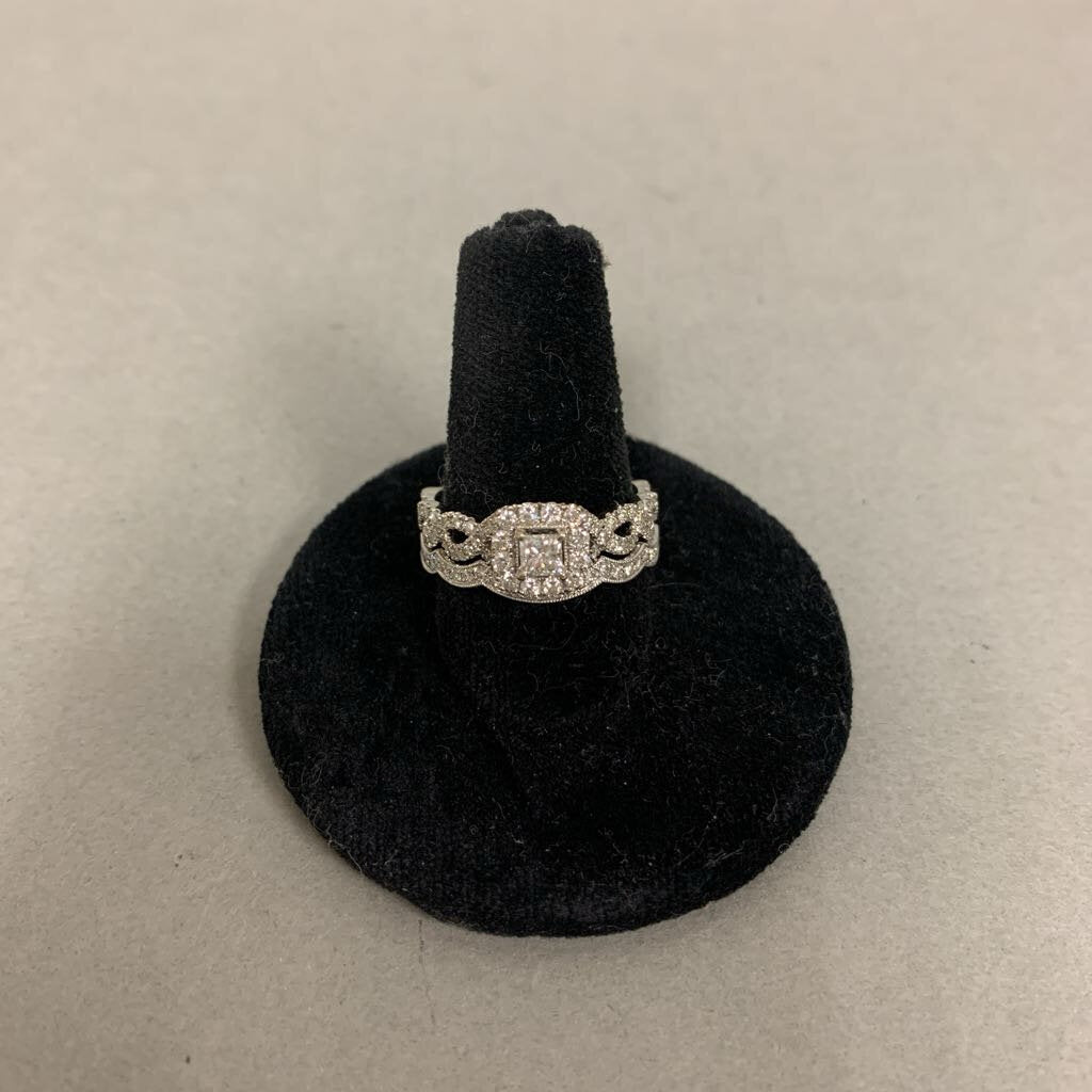 14K White Gold Neil Lane Diamond Bridal Engagement Wedding Set sz 6.5 (7.6g)