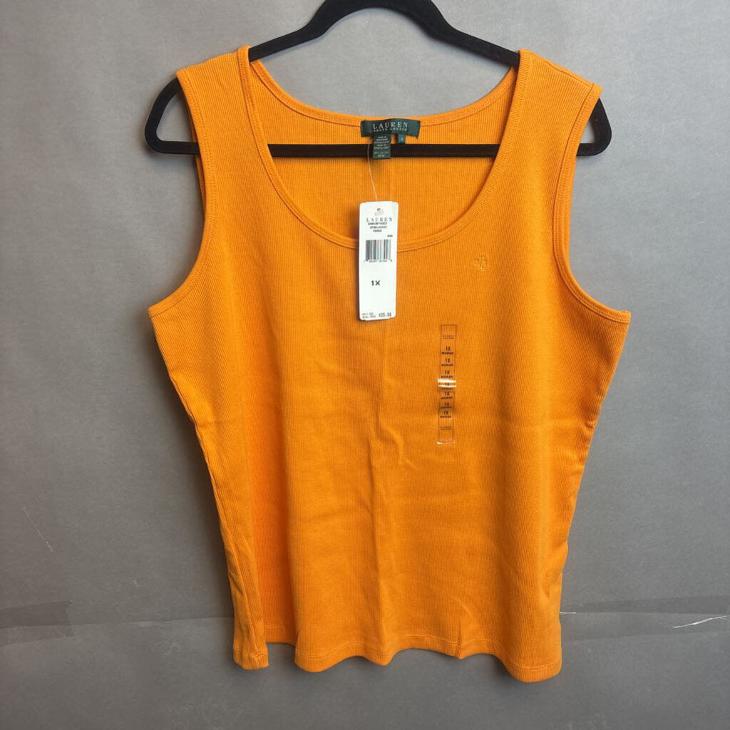 NWT Ralph Lauren Orange Cotton Tank Top Size 1X