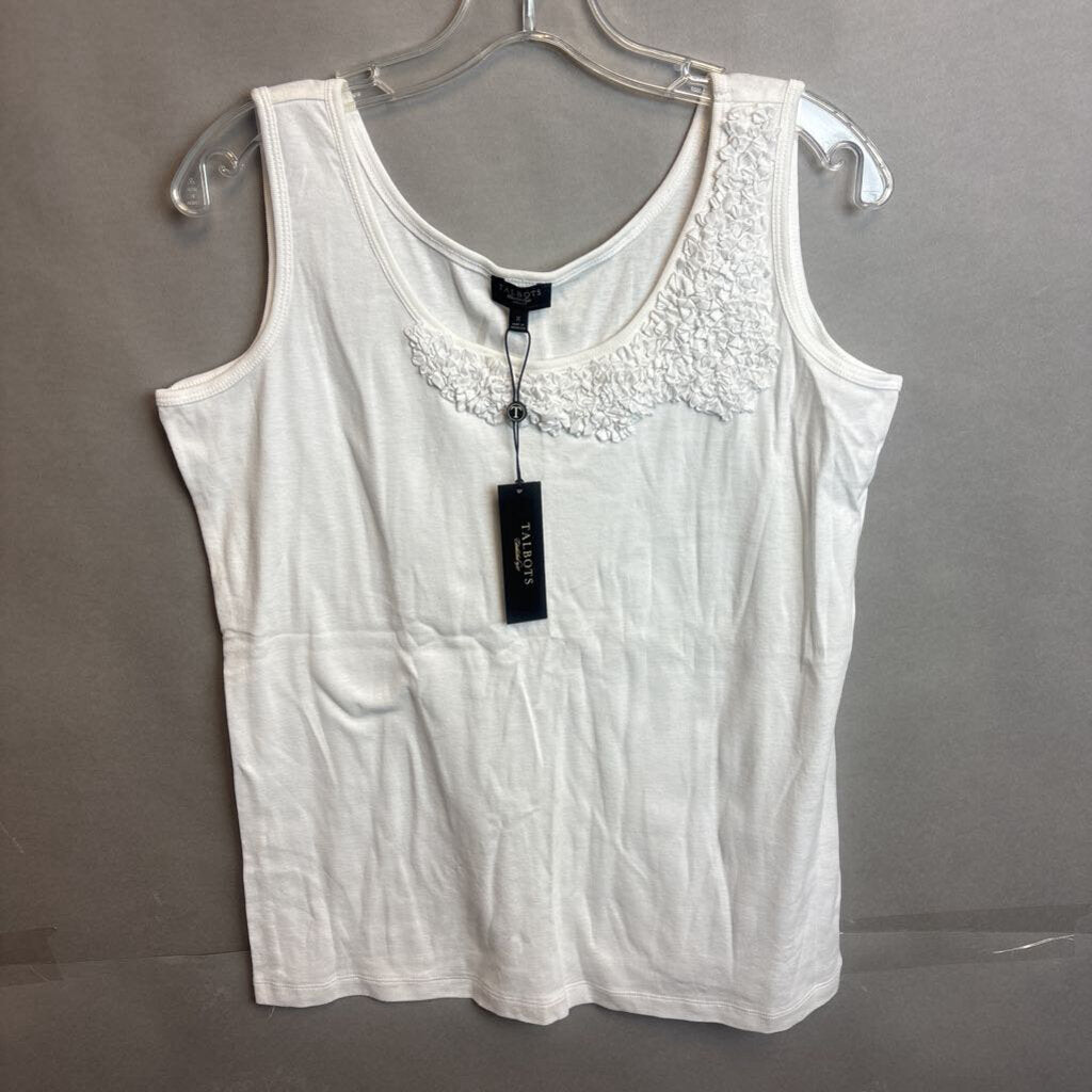 NWT Talbots White Pima Cotton Tank Top Size X