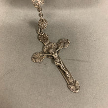 Load image into Gallery viewer, Vintage Sterling Filigree Clear Crystal Beaded Rosary (30" w/ 7" Drop)
