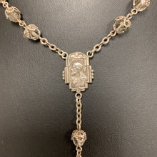 Load image into Gallery viewer, Vintage Sterling Filigree Clear Crystal Beaded Rosary (30&quot; w/ 7&quot; Drop)
