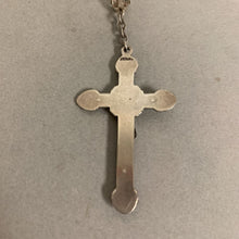 Load image into Gallery viewer, Vintage Sterling Filigree Clear Crystal Beaded Rosary (30&quot; w/ 7&quot; Drop)
