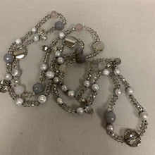 Load image into Gallery viewer, Shades of Gray/Silver Baroque Pearl Crystal Agate Beaded Necklace (52&quot;)

