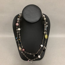 Load image into Gallery viewer, Multicolor Pearl Crystal Art Glass Bead Satellite Necklace (40&quot;)
