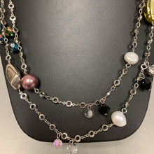 Load image into Gallery viewer, Multicolor Pearl Crystal Art Glass Bead Satellite Necklace (40&quot;)

