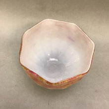 Load image into Gallery viewer, Glass Art Pedstal Red, Orange &amp; White Glitter Bowl (3&quot;)
