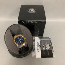 Load image into Gallery viewer, Citizen Eco-Drive Corso Two-Tone Watch w/ Navy Blue Dial w/ Box Running
