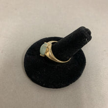 Load image into Gallery viewer, 14K Gold Jade Teardrop Ring sz 9 (4.8g)
