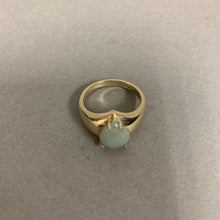 Load image into Gallery viewer, 14K Gold Jade Teardrop Ring sz 9 (4.8g)
