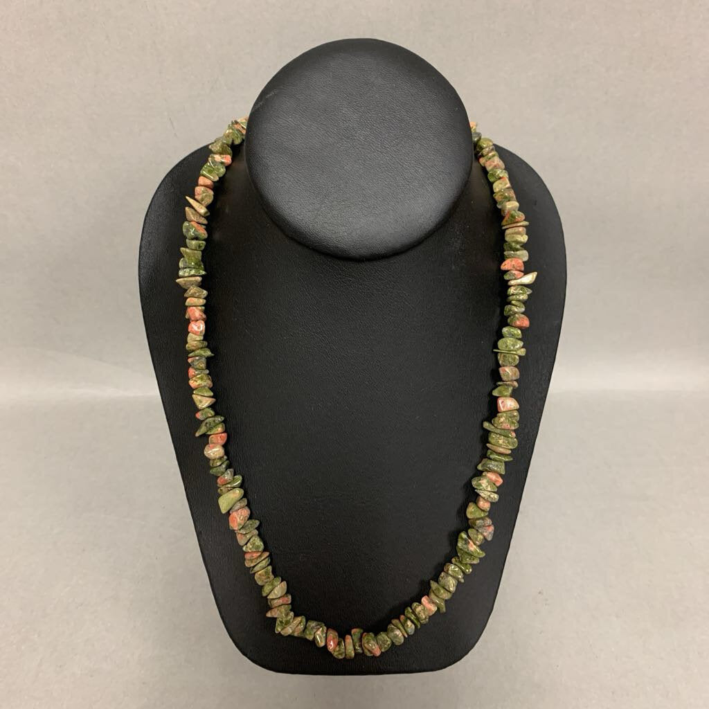 Unakite Chip Beaded Necklace (31