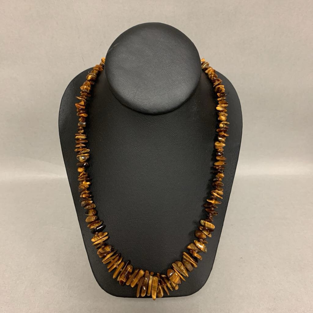 Tigers Eye Graduated Chip Bead Necklace (27