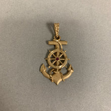 Load image into Gallery viewer, 14K Gold Ruby Anchor 1.75&quot; Pendant (4.3g)
