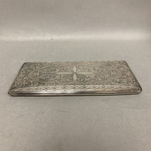 Load image into Gallery viewer, Antique 950 Silver Ornate Etched Large Cigarette Case 6.5x3.25&quot; (206.2g)
