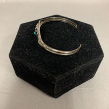 Load image into Gallery viewer, Vintage Navajo Sterling Turquoise Shadow Box Bear Paw Cuff Bracelet
