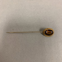 Load image into Gallery viewer, Antique Edwardian Amber Gem Stick Hat Pin (3")
