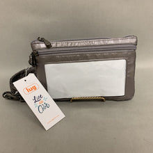 Load image into Gallery viewer, Lug Gray Pearl Peekaboo Pouch Wristlet Purse NWT (5x8&quot;)
