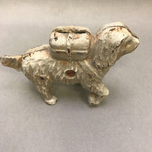 Load image into Gallery viewer, Vintage Old Cast Iron White Newfoundland Dog Bank (3x6)
