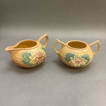 Load image into Gallery viewer, Hull Pottery Cream Pitcher &amp; Sugar Bowl Set #L19-20 (No Lid) (3.25&quot;)
