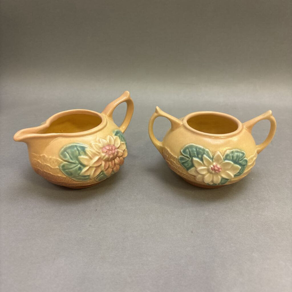 Hull Pottery Cream Pitcher & Sugar Bowl Set #L19-20 (No Lid) (3.25