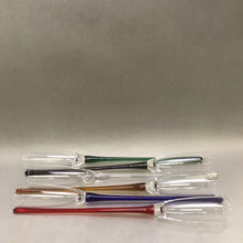 Load image into Gallery viewer, Set of 6 Hand Blown Glass Champagne Flutes Multicolor Baseless Beach/Sand (17&quot;)
