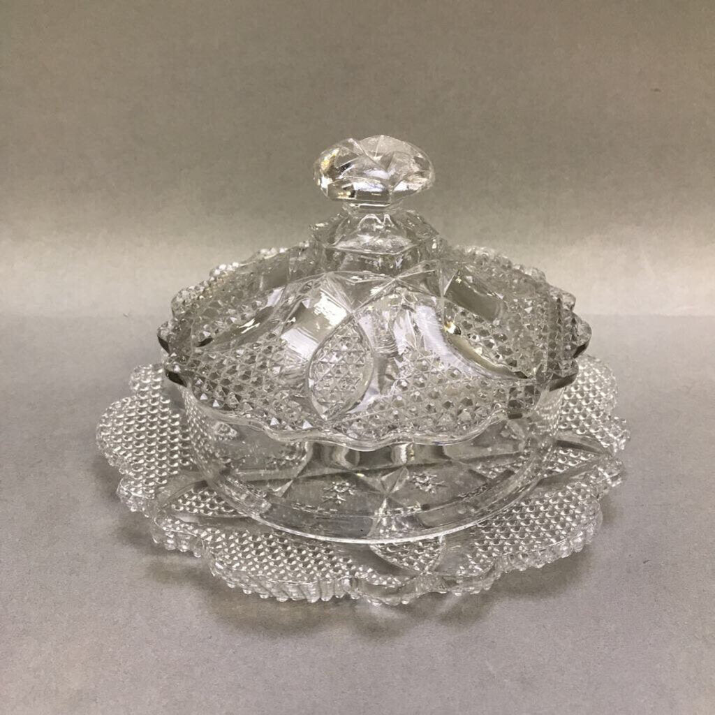 Clear Glass Butter Dish (4.5x7x7)