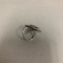 Load image into Gallery viewer, Vintage Sterling Mother of Pearl Turquoise Onyx Inlay Ring sz 5

