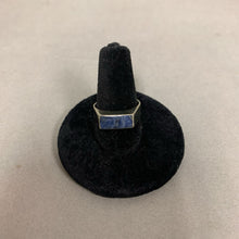 Load image into Gallery viewer, Sterling Lapis Lazuli Modern Setting Block Ring sz 7
