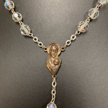 Load image into Gallery viewer, Vintage Clear Aurora Borealis Crystal Beaded Rosary As-Is (29" w/ 7" Drop)
