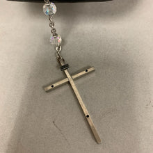 Load image into Gallery viewer, Vintage Clear Aurora Borealis Crystal Beaded Rosary As-Is (29" w/ 7" Drop)
