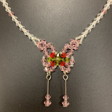 Load image into Gallery viewer, Vintage Czech Glass Beaded Butterfly Necklace (16.5&quot;)
