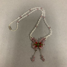 Load image into Gallery viewer, Vintage Czech Glass Beaded Butterfly Necklace (16.5&quot;)
