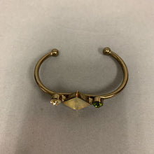 Load image into Gallery viewer, Goldtone Green &amp; Yellow Crystal Cuff Bracelet
