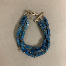 Load image into Gallery viewer, Triple Strand Lapis Lazuli Beaded Bracelet (11&quot;)

