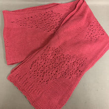 Load image into Gallery viewer, Eileen Fisher Pink Wool Pointelle Knit Scarf
