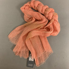 Load image into Gallery viewer, Eileen Fisher Coral Gold Linen Blend Scarf NWT
