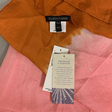Load image into Gallery viewer, Eileen Fisher Pink Orange Ombre Silk Shibori Scarf NWT
