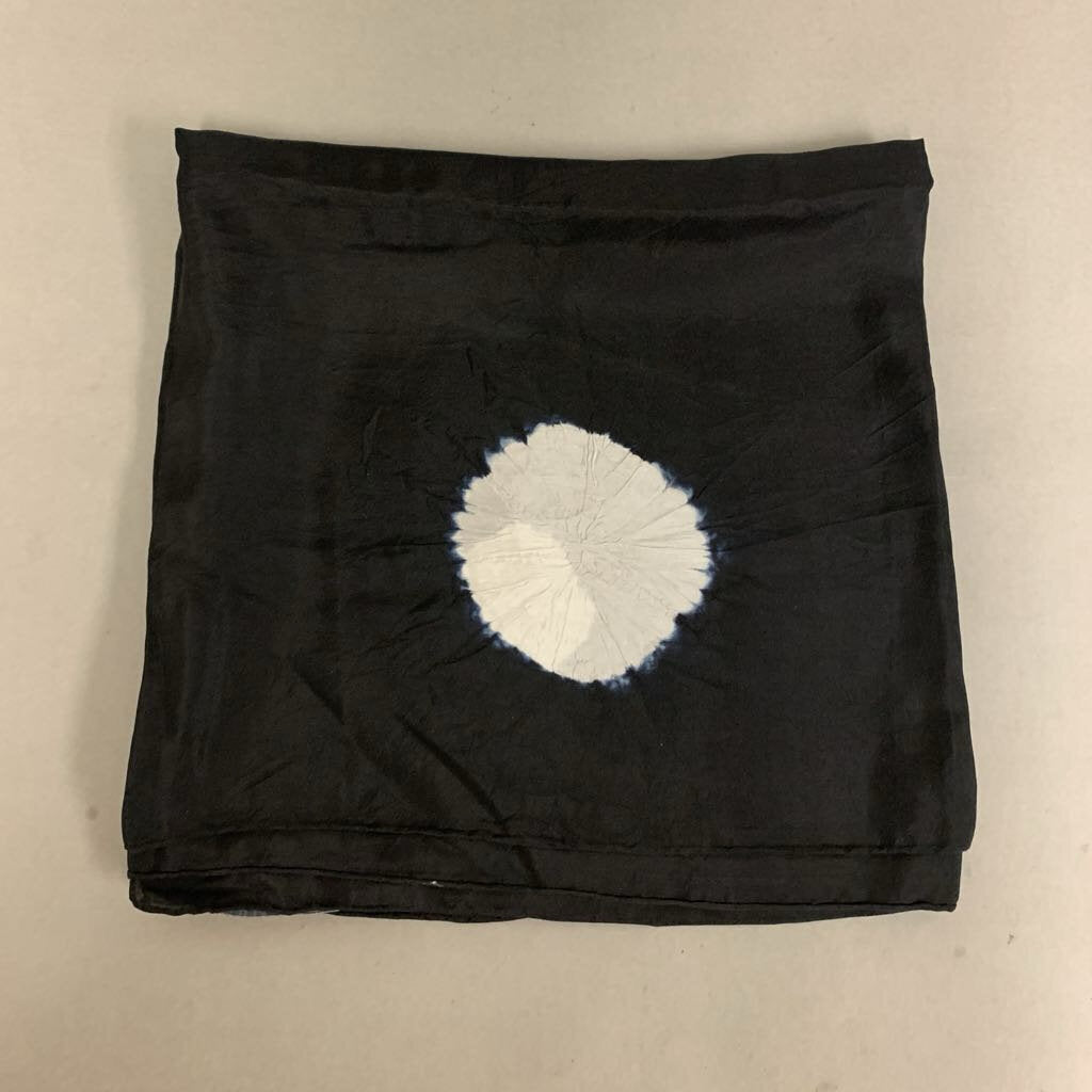 Eileen Fisher Black White Dot Reverse Dye Silk Scarf