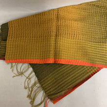 Load image into Gallery viewer, Eileen Fisher Gold Black Red Woven Linen Blend Scarf
