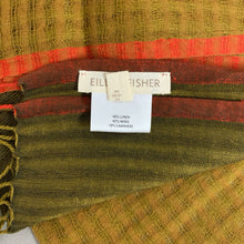 Load image into Gallery viewer, Eileen Fisher Gold Black Red Woven Linen Blend Scarf
