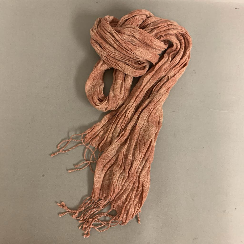 Eileen Fisher Peach Stripe Linen Scarf