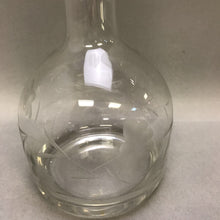 Load image into Gallery viewer, Vintage Crystal Decanter with Etched Flowers &amp; Stopper (16&quot;)
