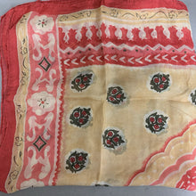 Load image into Gallery viewer, Talbots Red Tan Floral Open Weave Scarf
