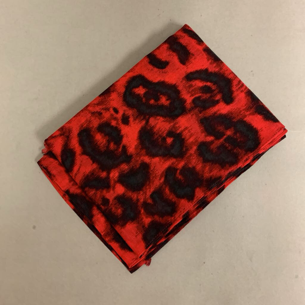Talbots Red Animal Print Wool Scarf NWT