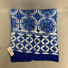 Load image into Gallery viewer, Talbots Blue White Tile Print Scarf NWT
