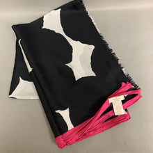 Load image into Gallery viewer, Kate Spade Black White Pink Graphic Print Silk Scarf
