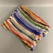 Load image into Gallery viewer, Lafayette 148 White Rainbow Stripe Silk Scarf
